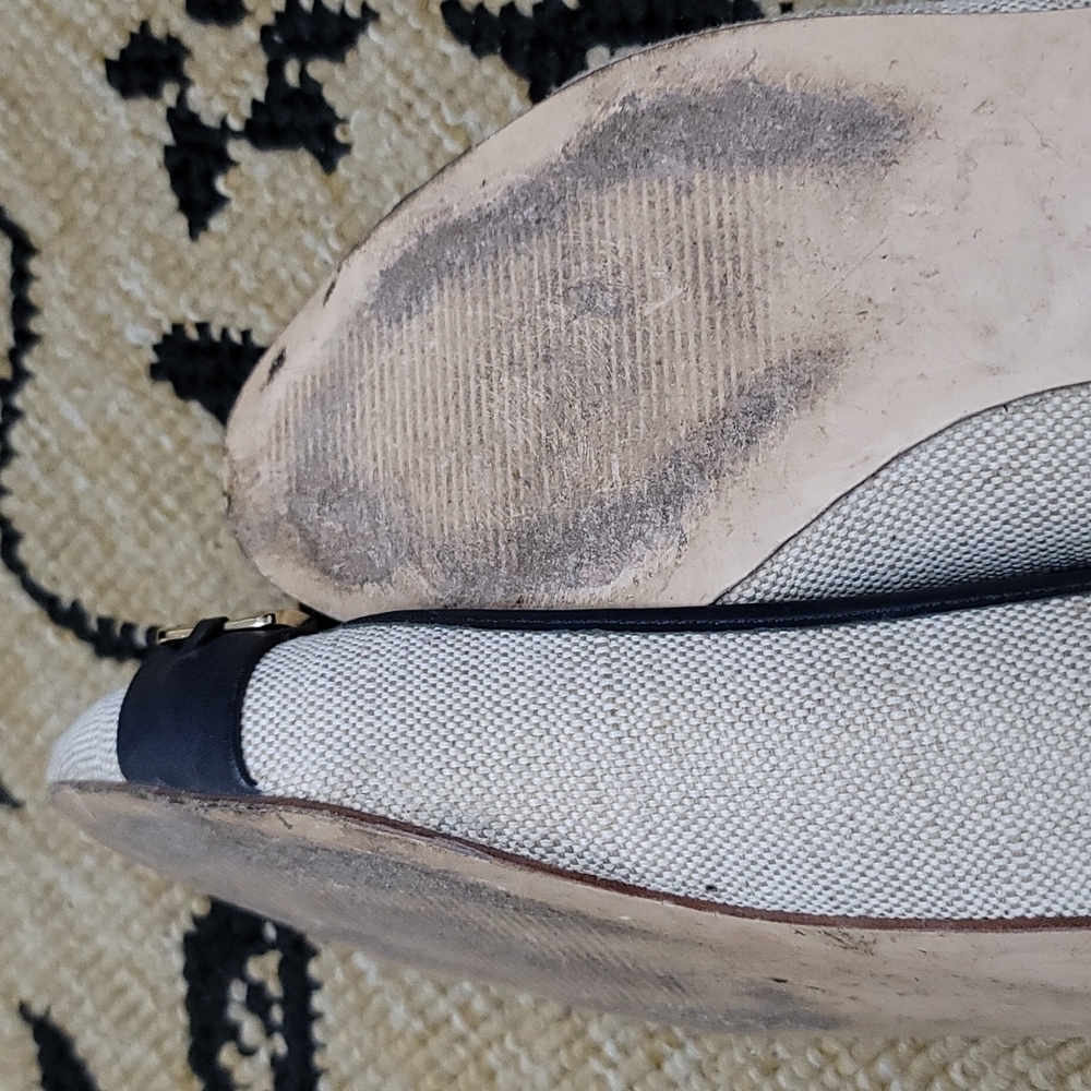 Talbots Flats - Straw Color with Blue & Gold Detailing- Size 7.5 - Picture 12 of 13